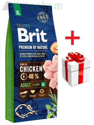 BRIT Premium By Nature Adult XL 15kg + Překvapení pro psa