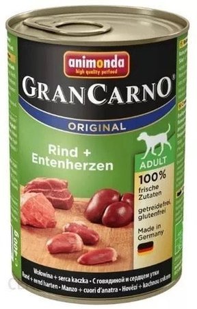 Animonda Dog konzerva Gran Carno Original Adult Hovězí & kachní srdce 400g