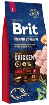 BRIT Premium By Nature Adult L 15kg + Obojek Kiltix 70 cm