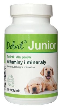 Dolvit Junior Plus - vitamíny a cheláty pro zdravý růst a vývoj mladých psů 90 tbl
