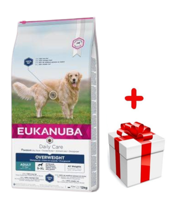EUKANUBA Daily Care Overweight Adult Dog 12kg + Překvapení pro psa