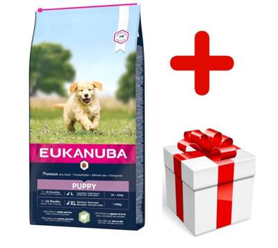 EUKANUBA Puppy&Junior Lamb&Rice Large Breeds 12kg + Překvapení pro psa