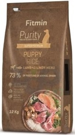 Fitmin Dog Purity Rice Puppy Lamb&Salmon 2x12 kg + 2xPřekvapení pro psa