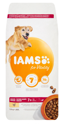 IAMS-Suché krmivo pro Vitality pro starší psy velkých plemen, s kuřecím masem 12 kg