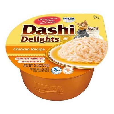 Inaba DASHI doplňkové krmivo pro kočky - vývar s kuřecí příchutí 70 g 