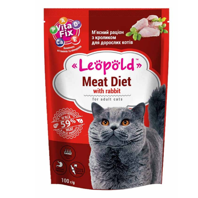 Leopold masová strava s králíkem pro kočky 100g 