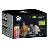 PetRepublic mokré krmivo pro kočky v jemné omáčce MIX 3 příchutě 12x100g
